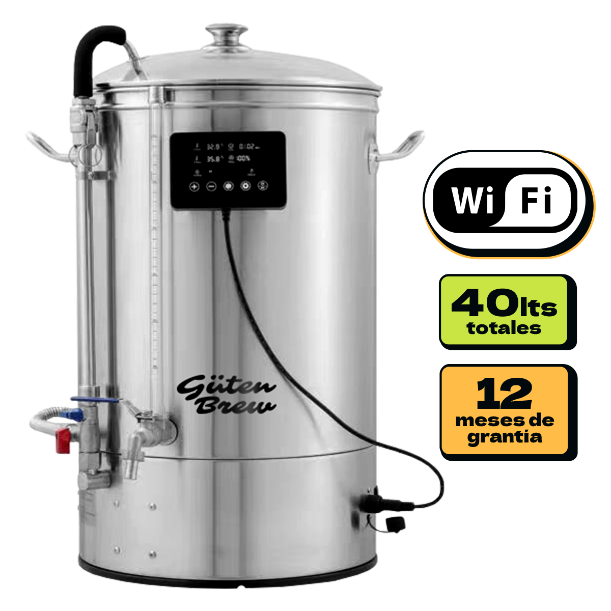 Güten Brew | Máquina WIFI para elaborar cerveza Todo en uno | 40L totales | 30L efectivos