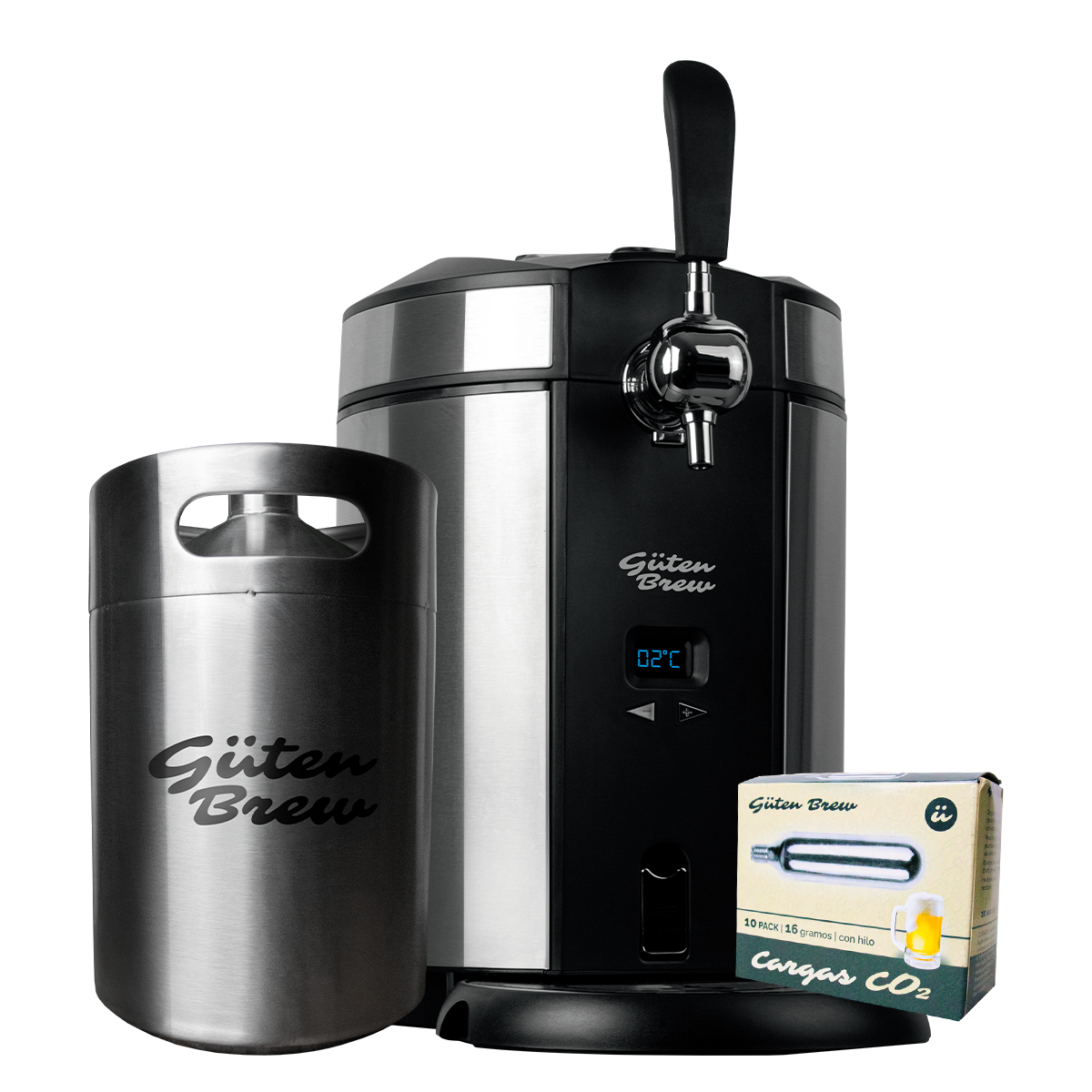 OFERTA PRO INOX - Guten Draft + 1 Barril Acero Inoxidable Extra + 1 Caja CO2 con hilo
