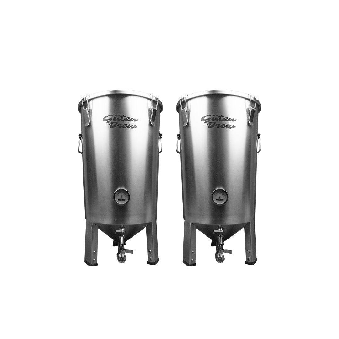 2 fermentadores 30L efectivos | 32L totales | Acero Inoxidable | Cónico doble válvula