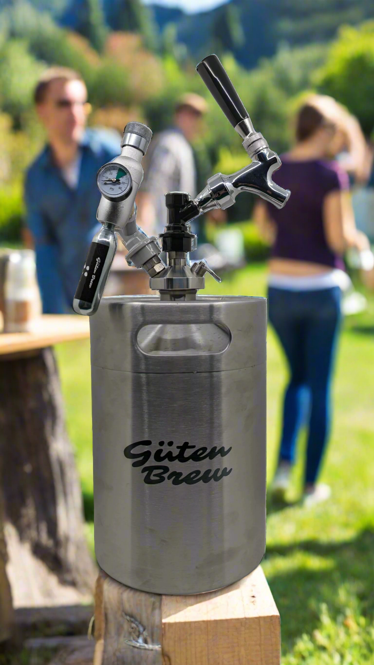 Keg 5lt con dispensador de grifo portátil + 3 Cartuchos Co2 | Guten Keg-to-Go Grifo