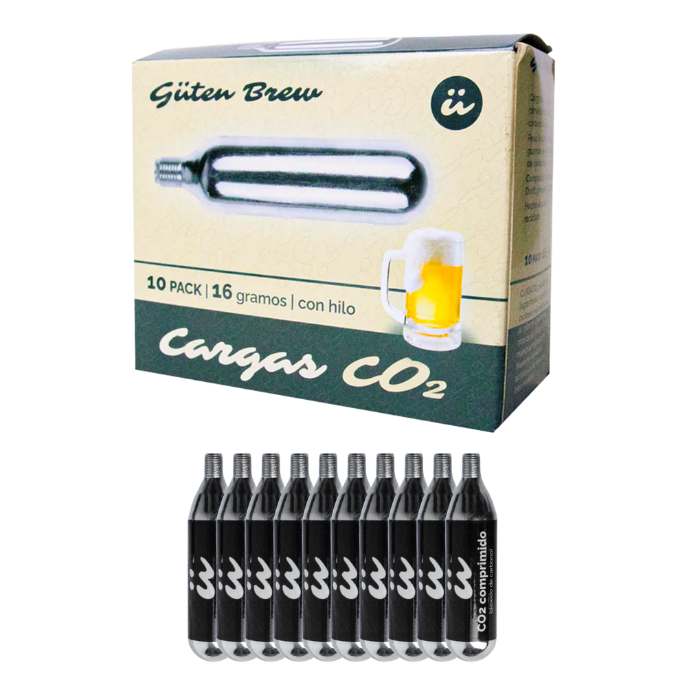 Caja de Cartuchos CO2 CON HILO | 16G grado alimentario | 10 unidades