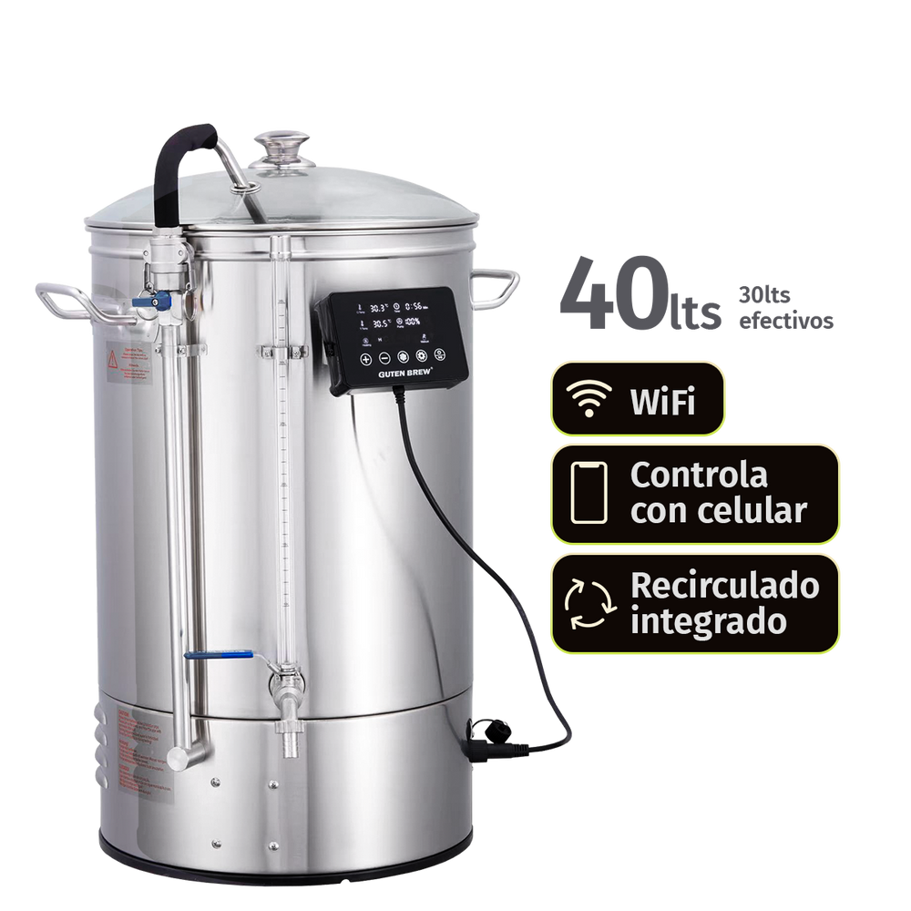 Güten Brew | Máquina WiFi para elaborar cerveza Todo en uno | 40L totales | 30L efectivos