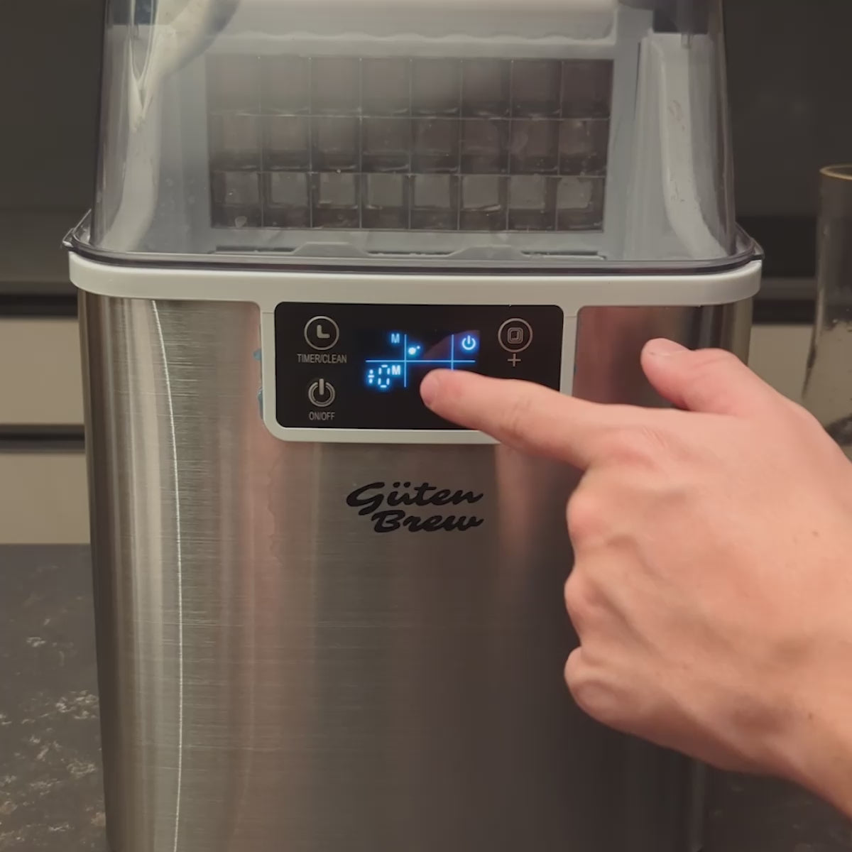 Guten Ice 2.0 - Máquina de Hielo Portátil Autolimpiante | 20kg/día | Cubos Listos en 8-20min