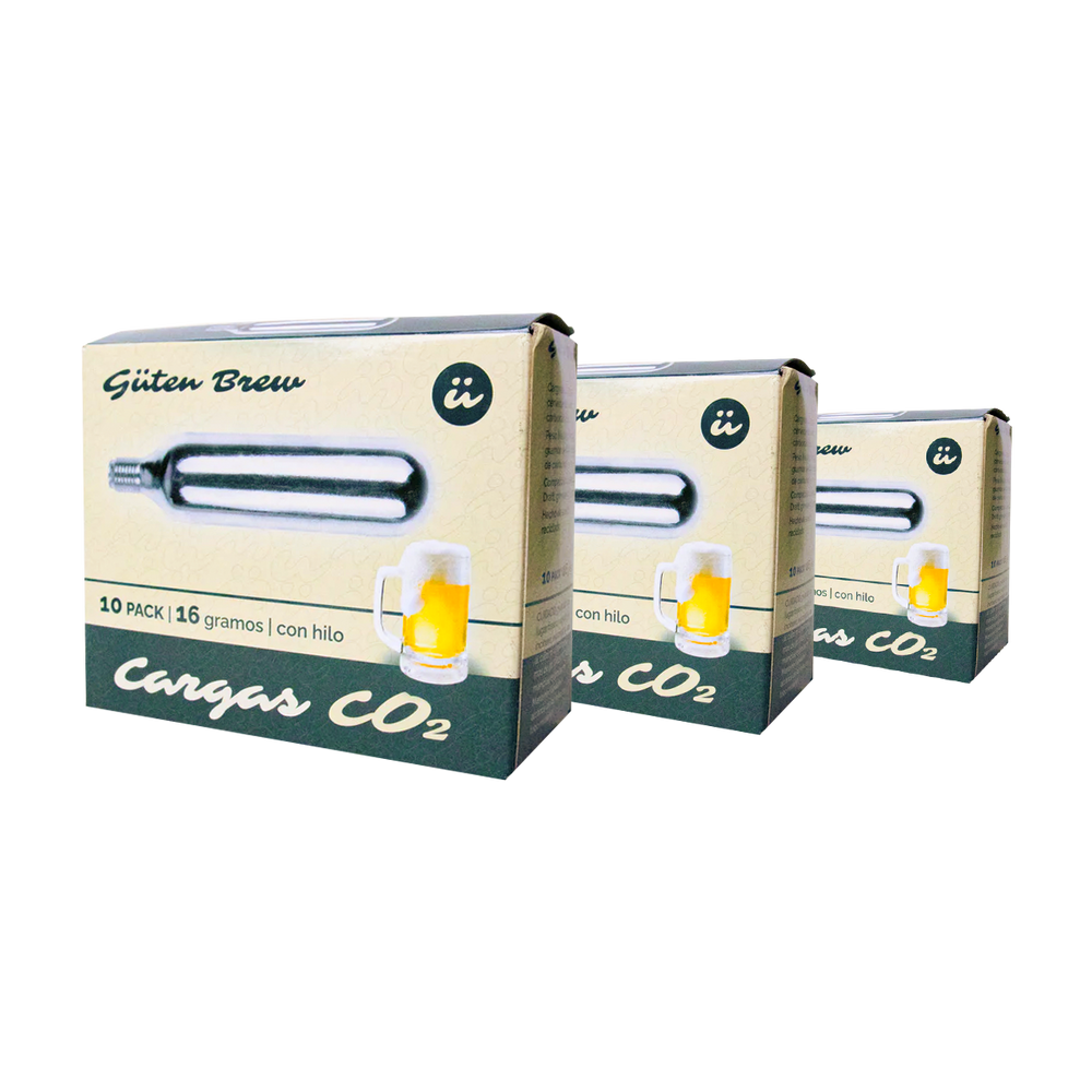 Recarga triple | 3 cajas cartuchos CO2 | 16g grado alimentario | 30 unidades