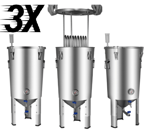 OFERTÓN FERMENTADORES | 3 x Fermentador 32L cónico | 90L totales